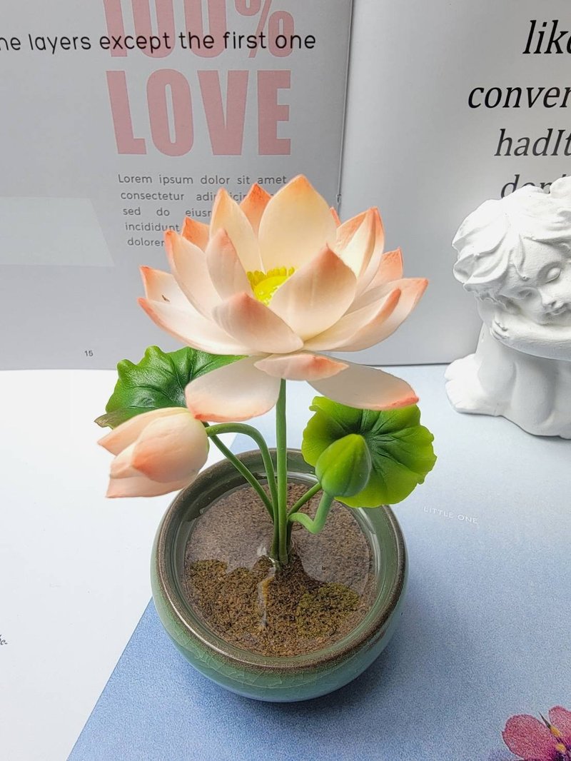 冷瓷土/黏土花艺-荷花小盆栽/送礼 - 植栽/盆栽 - 粘土 