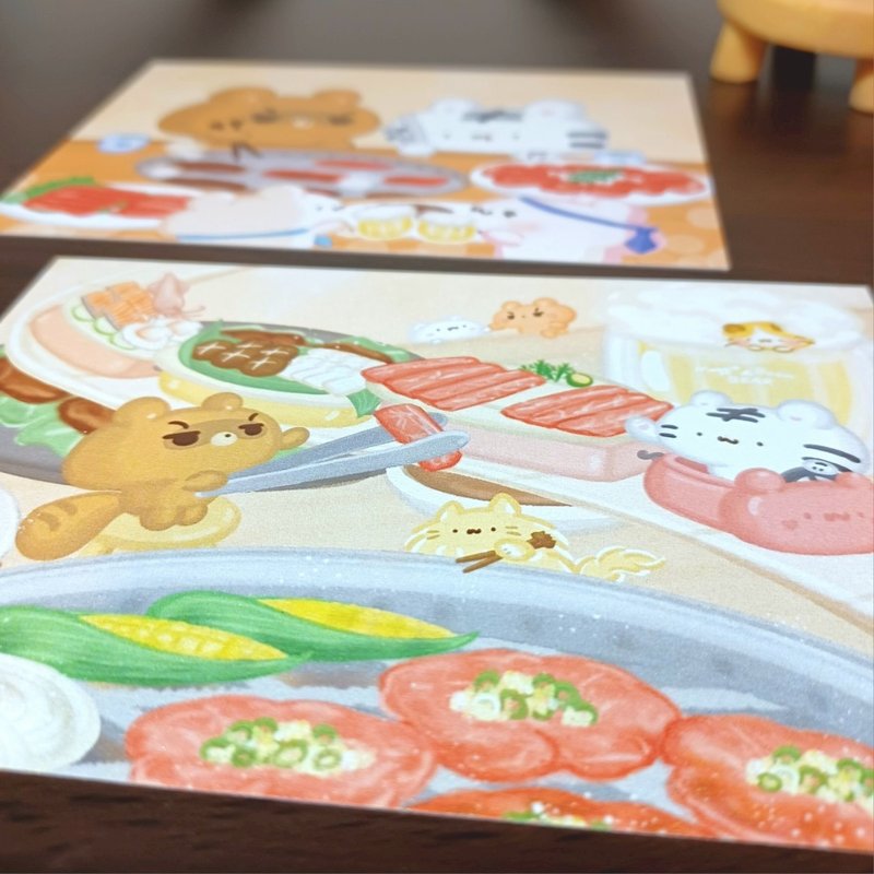 烧肉飞车/烧肉 - 美食明信片 - 系列3 - 卡片/明信片 - 纸 橘色