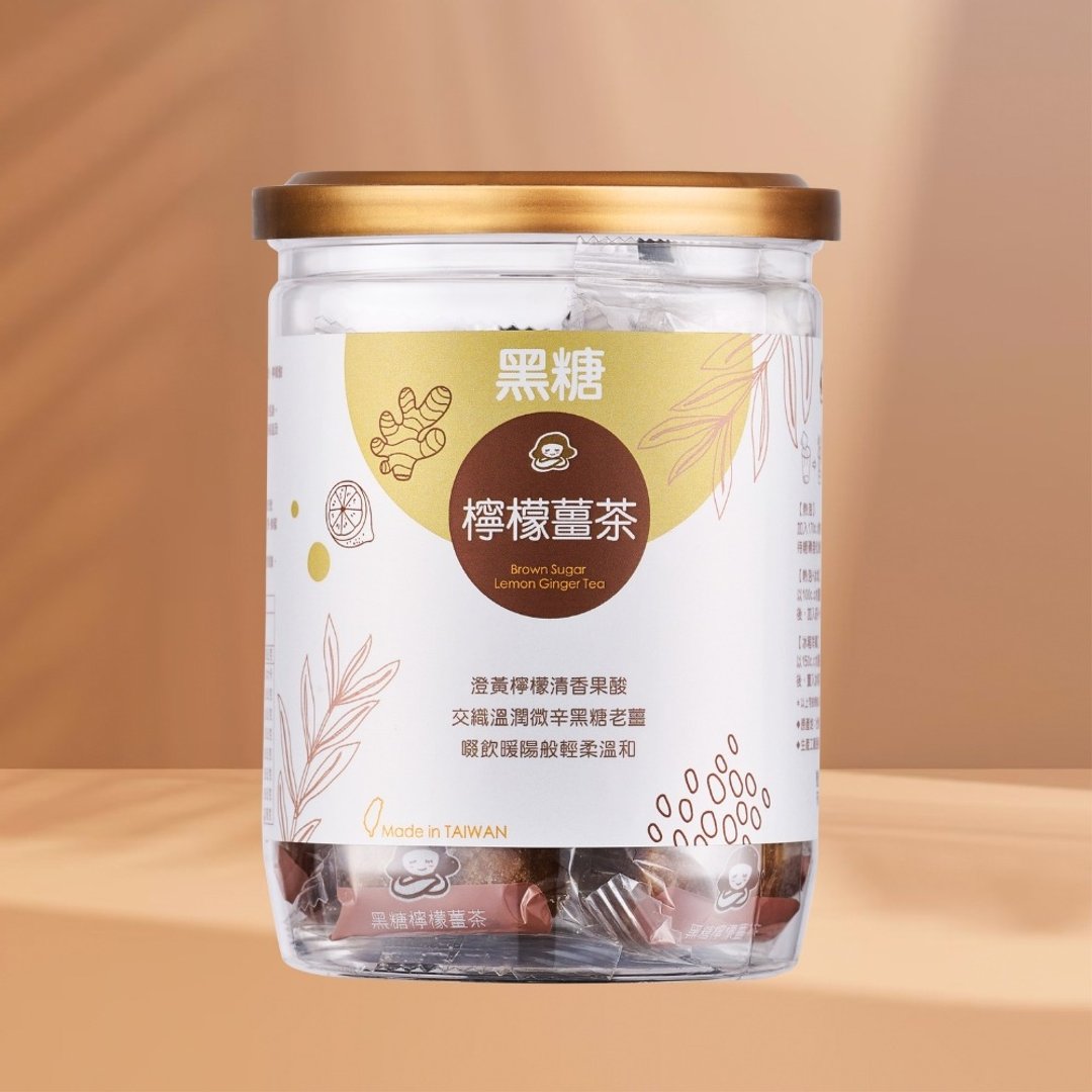 黑糖柠檬姜茶 | 17gx12入/罐 | 姜茶 女友礼物 伴娘礼 送礼 茶砖 - 蜂蜜/黑糖 - 其他材质 咖啡色