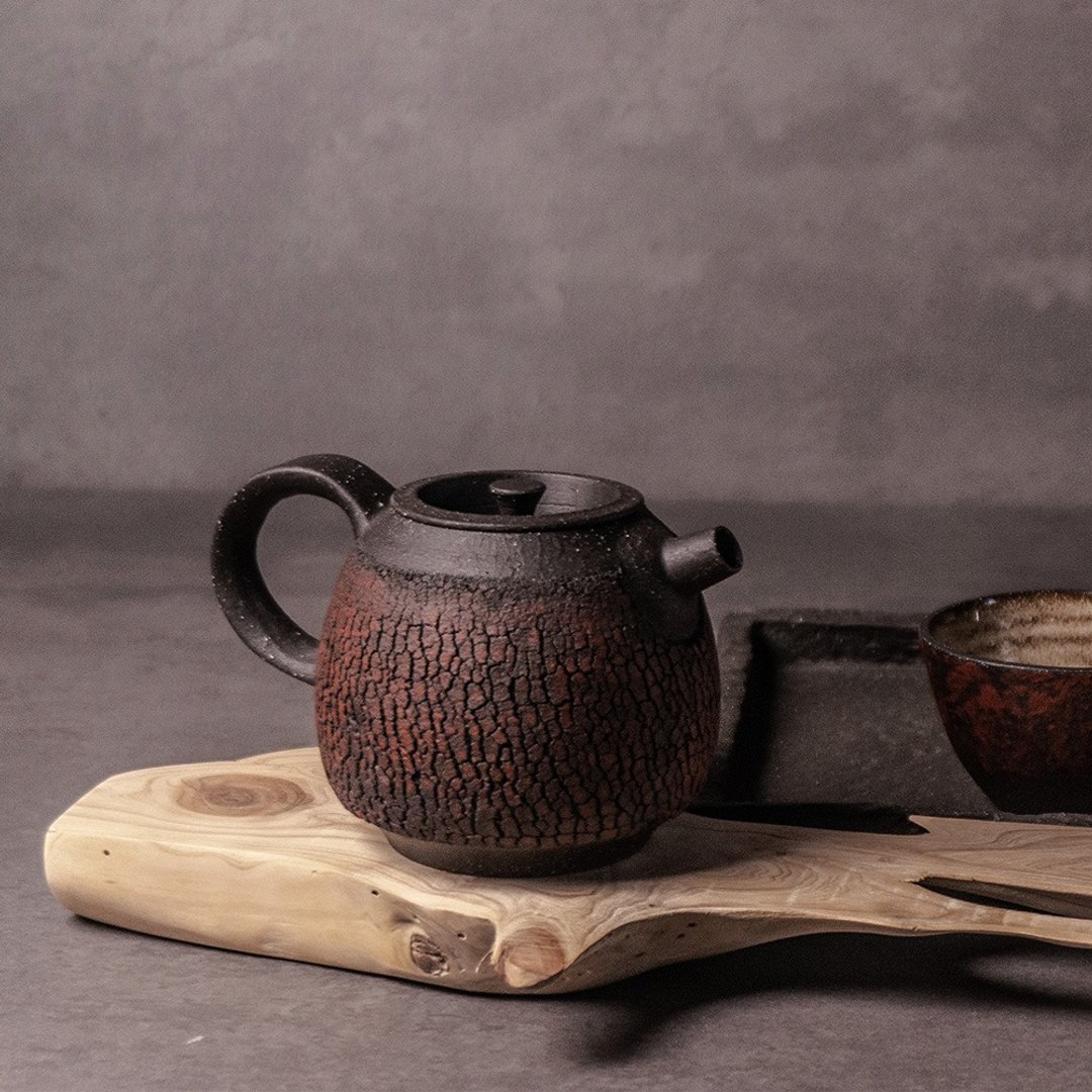 无我系列 - 承烟赤岩茶器240ml - 茶具/茶杯 - 陶 黑色