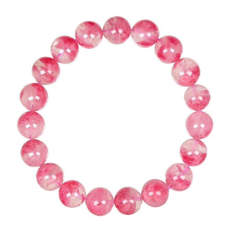 【正佳珠宝】蔷薇石 高品樱花雨蔷薇 9.8-10.3mm 玫瑰蔷薇石手珠 - 手链/手环 - 半宝石 多色