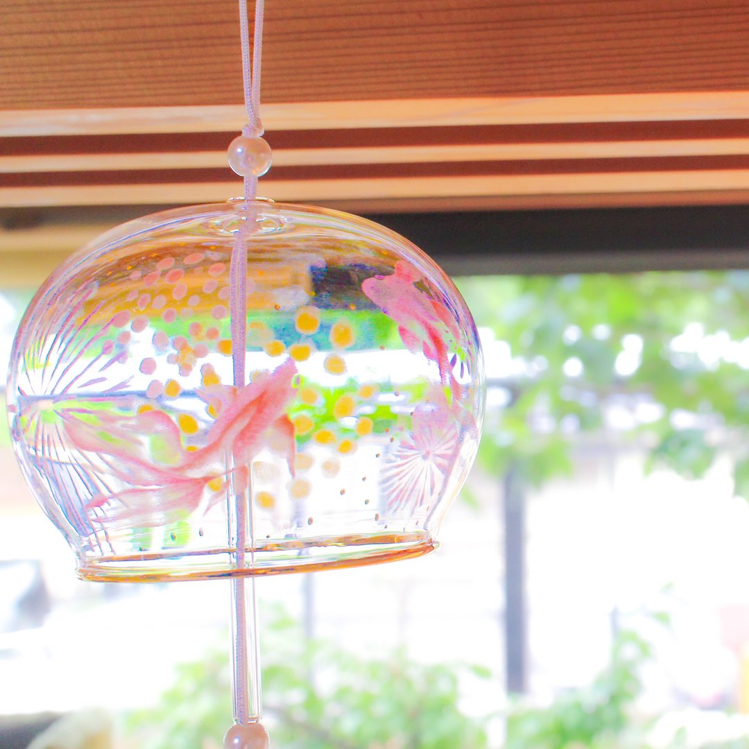 风铃～空中游动的金鱼×烟花～五种感官清凉夏日～ - 其他 - 玻璃 多色
