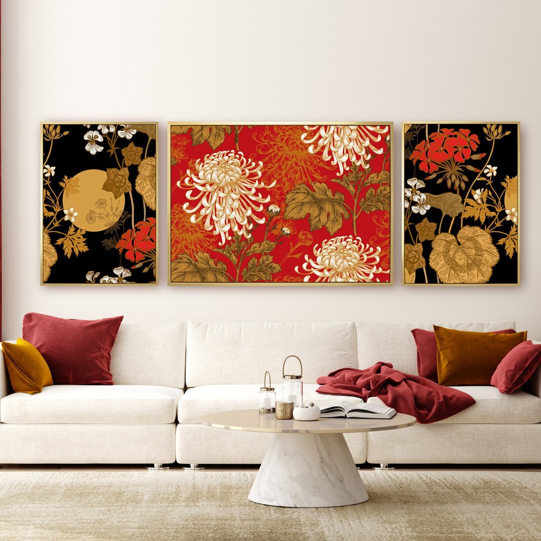 【联画优惠组合】富丽堂皇客厅挂画系列/艺术挂画/花卉插画 - 海报/装饰画/版画 - 其他材质 多色