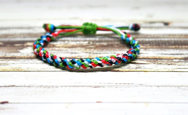 手编蚕丝蜡线素款 ((伸缩式)) <结结高升> //可以自选颜色// - 手链/手环 - 蜡 多色