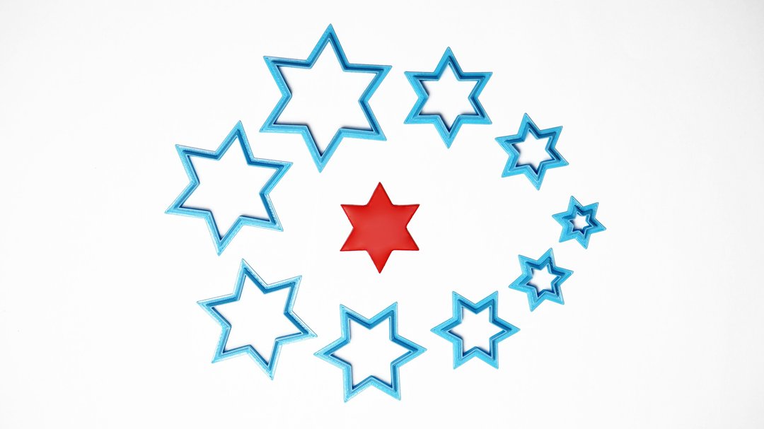 Cutter Hex star. Clay Cutter Set. Jewelry tools. Clay cutters set. Polymer clay - 零件/散装材料/工具 - 塑料 