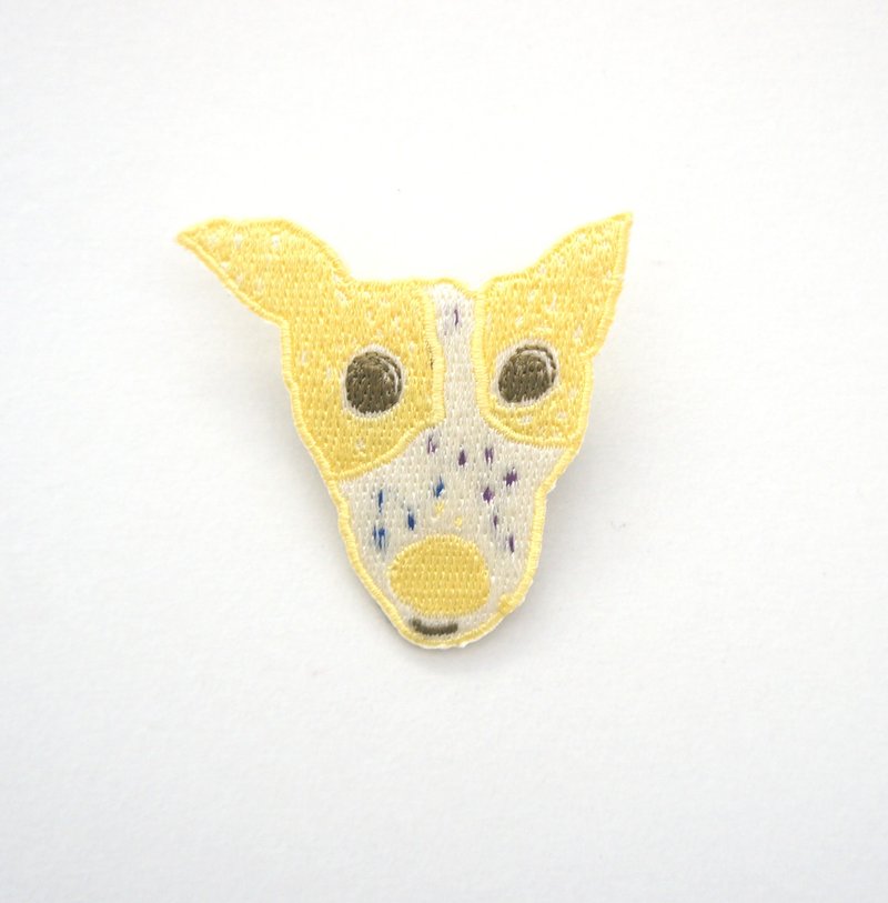 可爱黄色panda米克斯刺绣别针 / 贴布 - 胸针 - 绣线 黄色