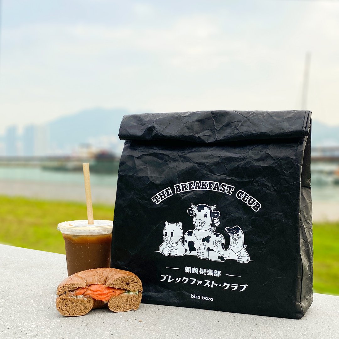 早餐俱乐部 防水轻便 杜邦纸袋 手提袋 手提包 系列 黑色 - 手提包/手提袋 - 纸 黑色