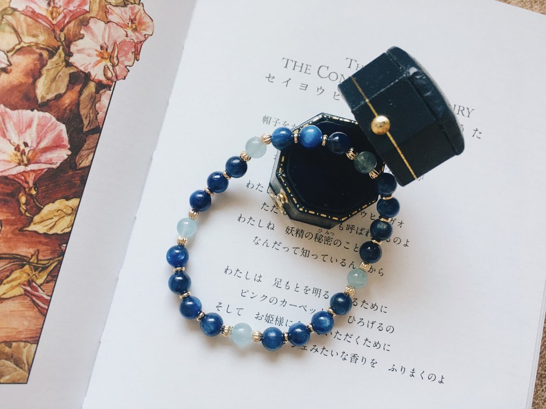 Enko | 蓝调在发酵 海蓝宝 蓝晶石 14k包金手链 - 手链/手环 - 半宝石 蓝色