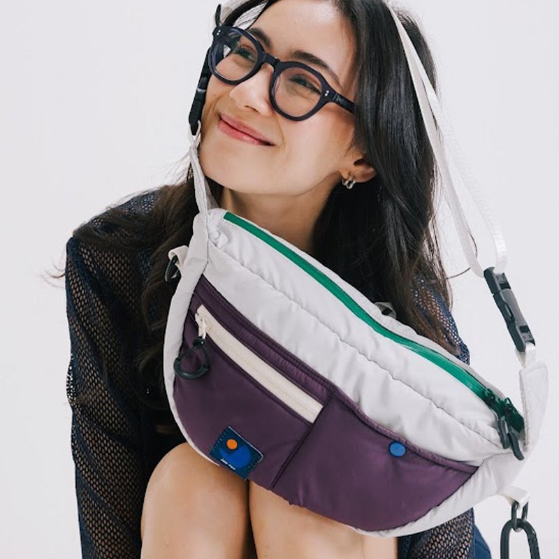 半月回收袋：灰紫色 - 侧背包/斜挎包 - 尼龙 紫色