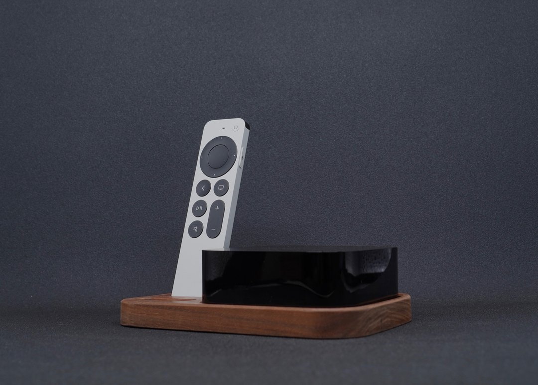 Apple TV 本体与遥控器收纳 - 数码小物 - 木头 橘色