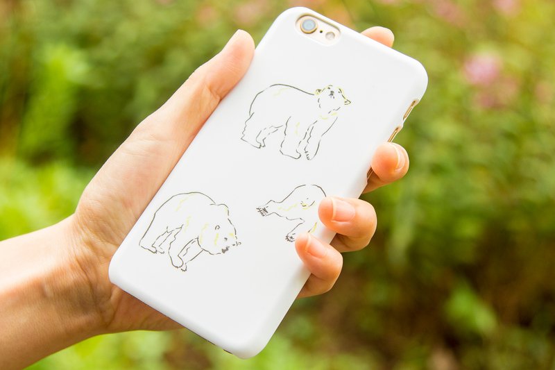 THREE POLAR BEARS smartphone case (iPhone case / Android case) - 手机壳/手机套 - 塑料 白色