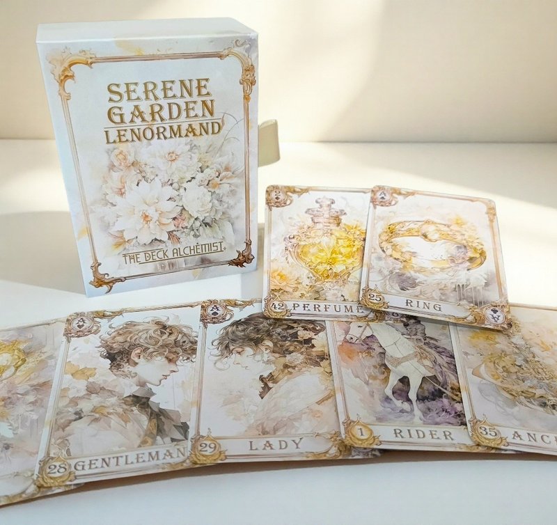 静谧庭园雷诺曼 Serene Garden Lenormand 卡牌 - 桌游/玩具 - 纸 白色