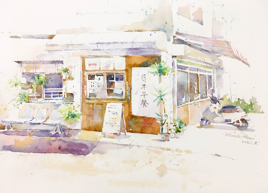 在线课程。画画早餐店(可加购材料包) - 插画/绘画/写字 - 纸 咖啡色