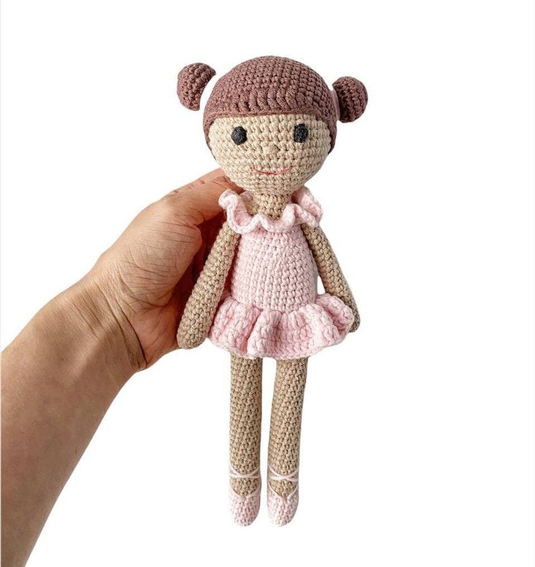 Handmade ballerina doll, Plush toys for baby, Stuffed doll, Baby shower gift - 满月礼盒 - 棉 粉红色