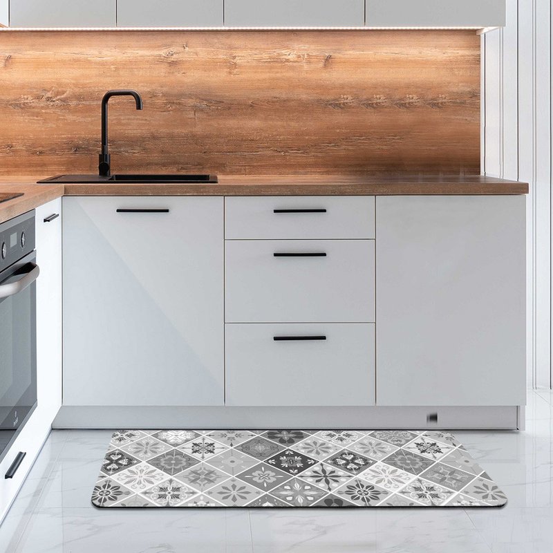 【rubber anne】30秒瞬吸 软式圭藻土厨房吸水地垫 花玺 120x50cm - 地垫/地毯 - 其他材质 