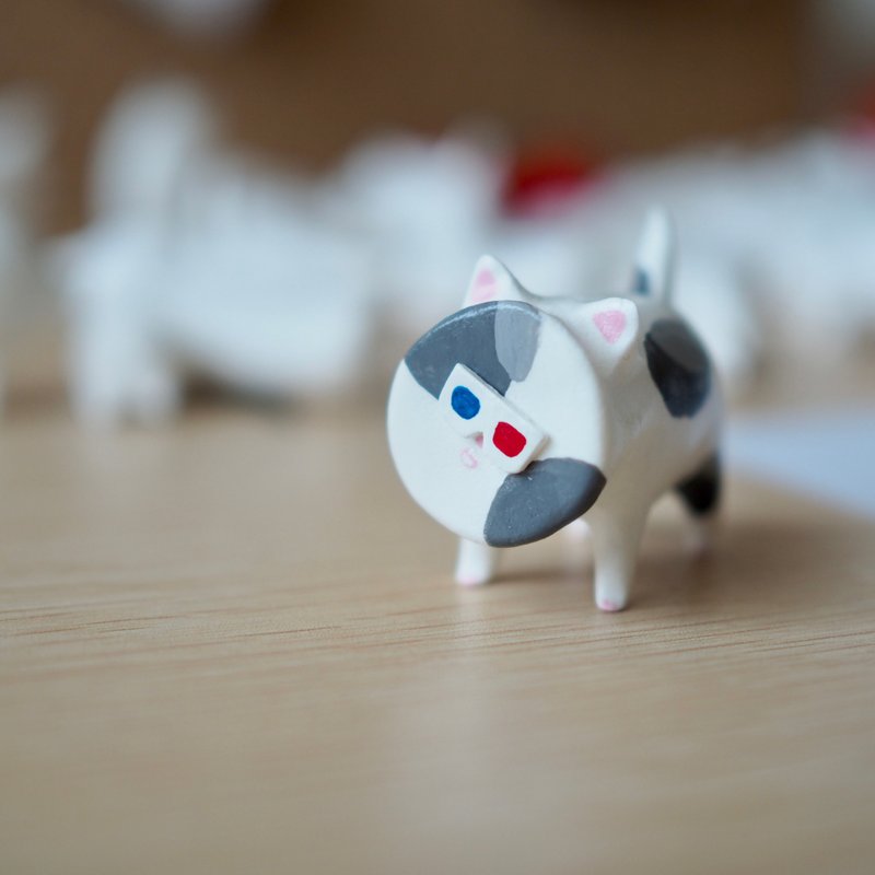 3D cat - 玩偶/公仔 - 粘土 白色