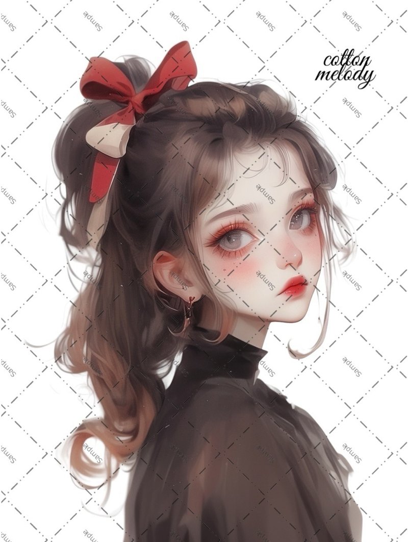 original sticker no.1891 人物贴纸 原创贴纸 原创人物贴纸 装饰贴纸 cotton melody - 贴纸 - 纸 