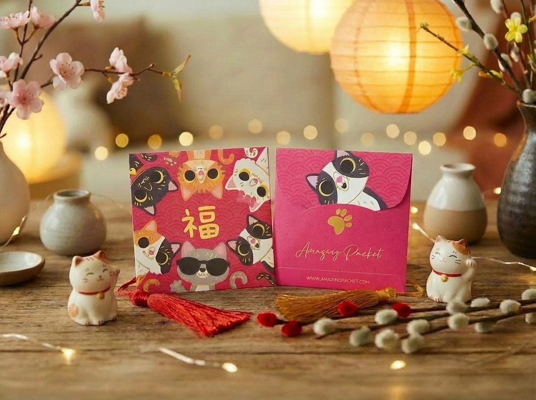 猫-猫猫福到丨创意利是封丨利是廊 - 红包/春联 - 纸 红色