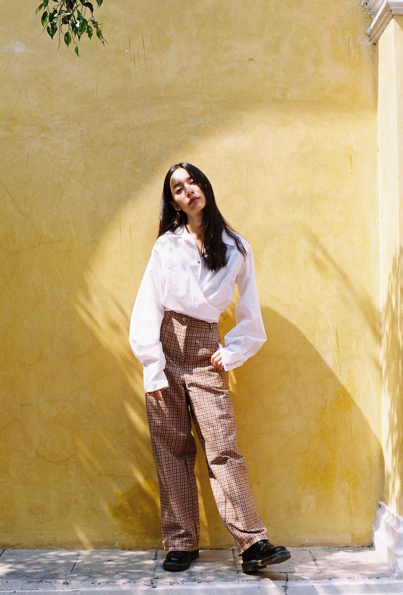  Tie Shirt Long sleeves (white) - 女装衬衫 - 棉．麻 白色