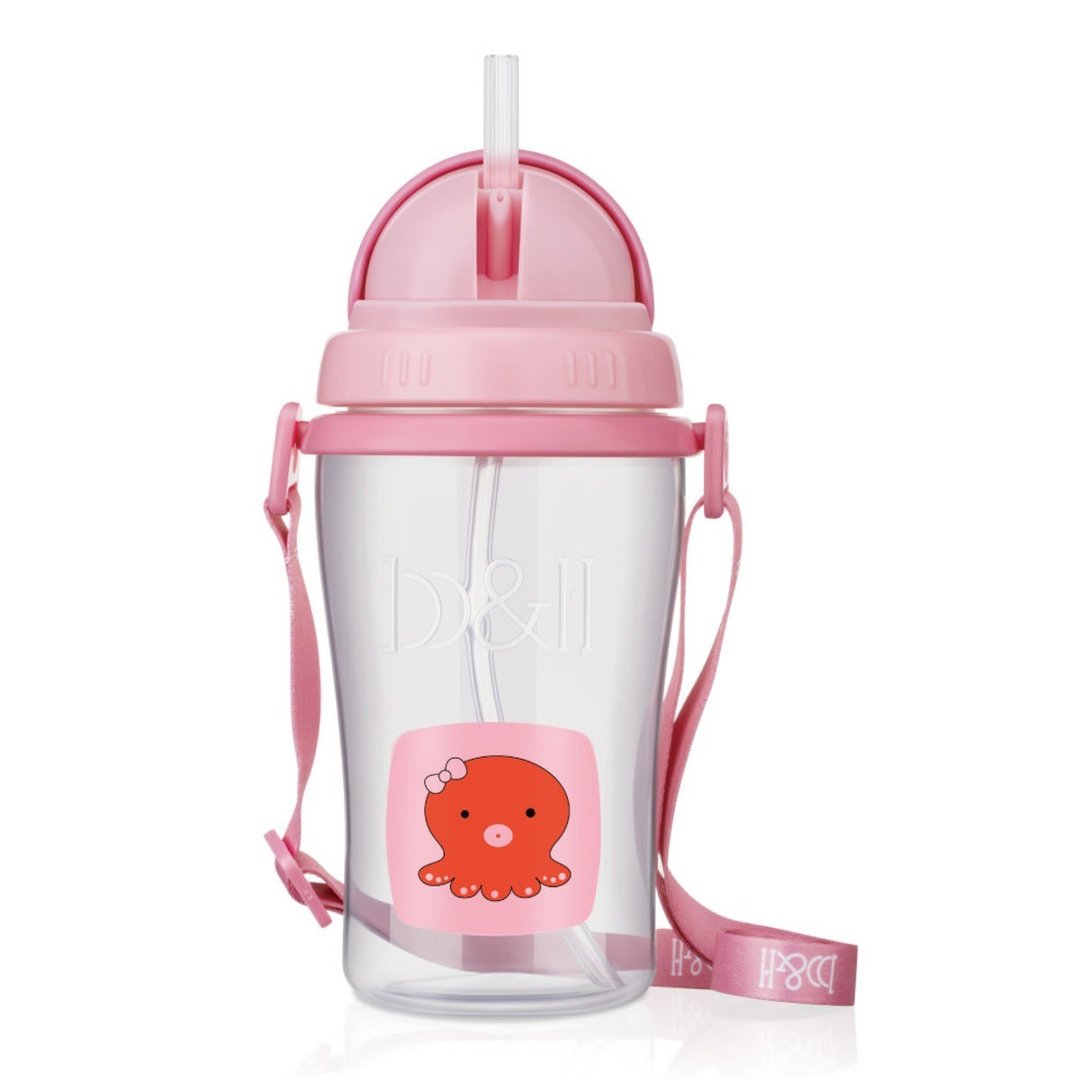b&h 智多星便携式儿童背带学习杯郊游版 400ml - 八爪鱼 - 儿童餐具/餐盘 - 其他材质 粉红色