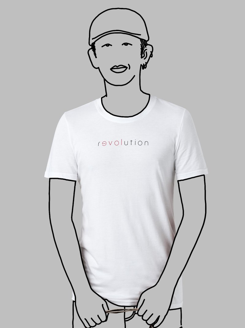 Revolution for Love 为爱革命 / 100%纯棉文字T/黑白两款可选 - 男装上衣/T 恤 - 棉．麻 白色
