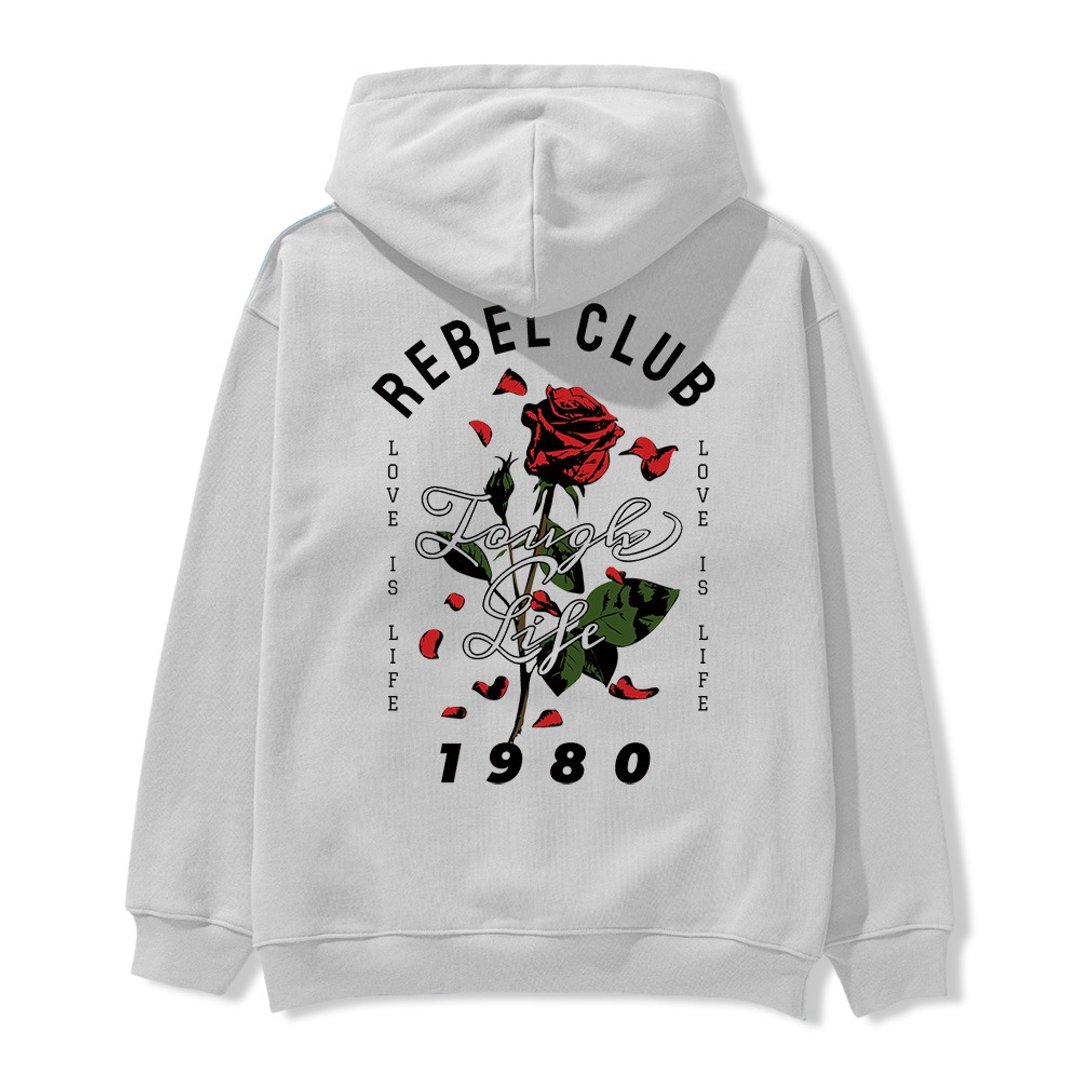 【Creeps Original】Rose Rebel Club Heavyweight Fleece Hoodie - 中性连帽卫衣/T 恤 - 棉 多色