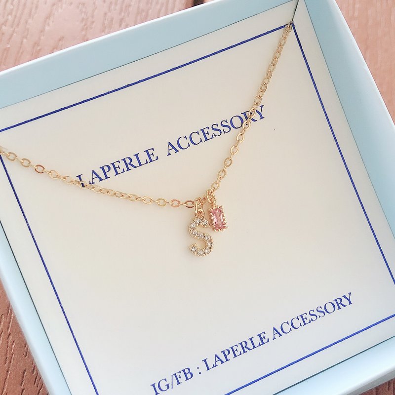 定制 英文字母  宝石颈链 项链 婚礼小物 姊妹礼物 生日礼物 - 项链 - 其他金属 金色