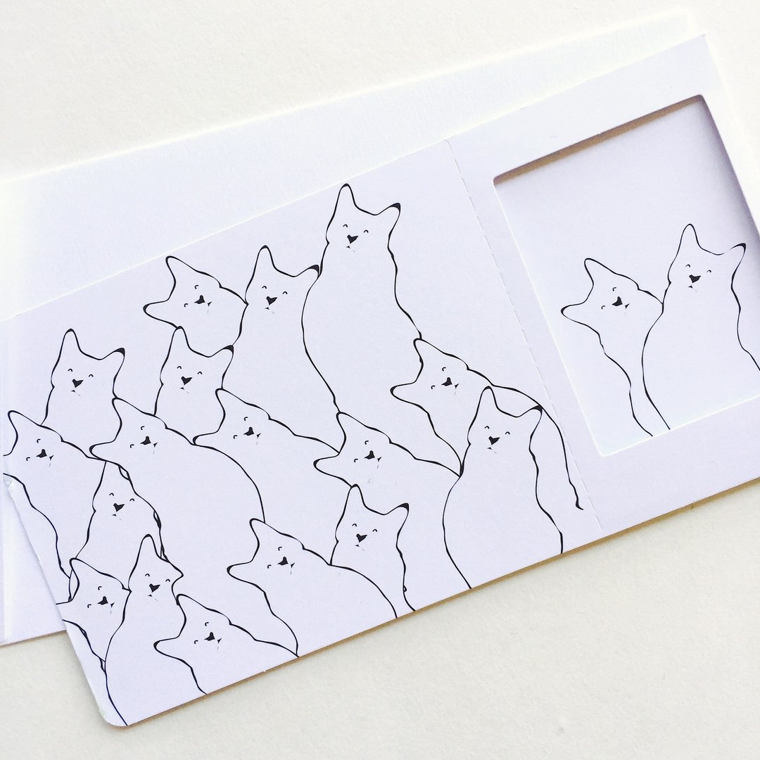 Pin Cards - Coloring / 咪咪 - 彩绘 相框卡‘ 2张以上包邮喔！（含）’ - 卡片/明信片 - 纸 白色
