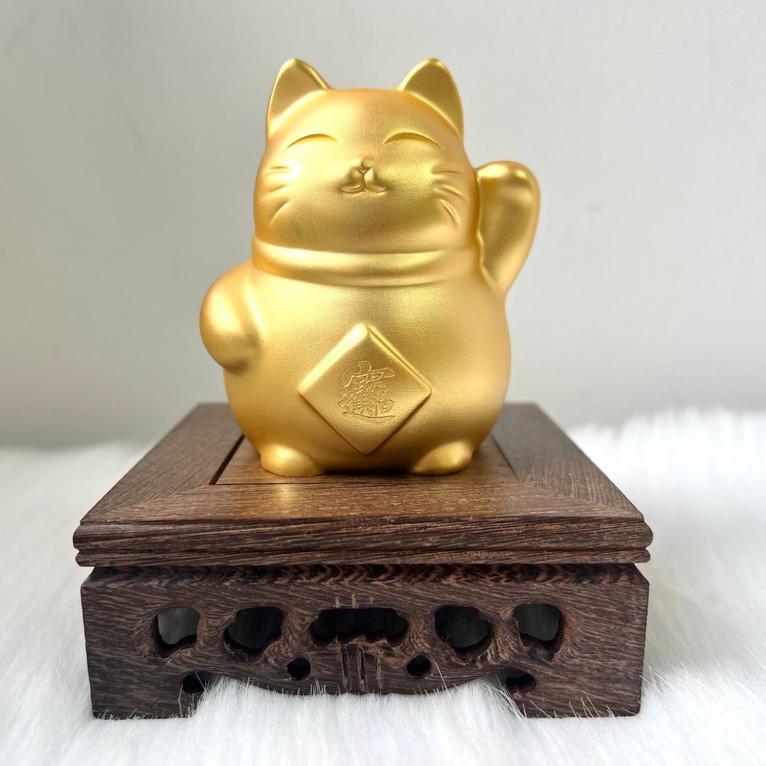 招财猫 - 铜镀金摆件 | 风水摆件 - 摆饰 - 铜/黄铜 金色