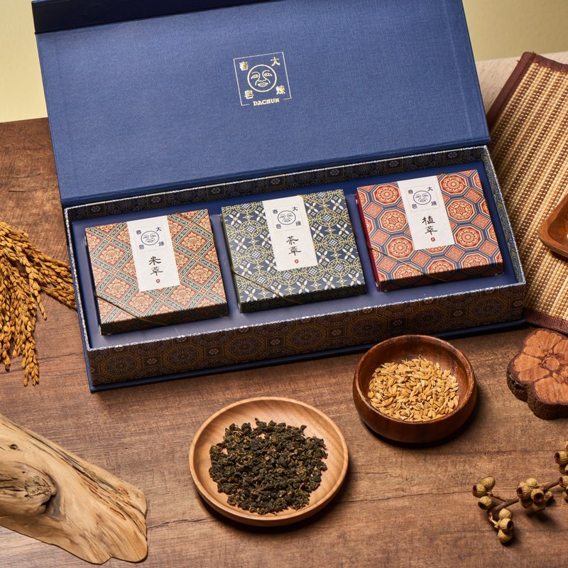 稻埕时光经典礼盒 (3入) - 肥皂/复古台湾伴手礼 - 肥皂/手工皂 - 植物．花 蓝色