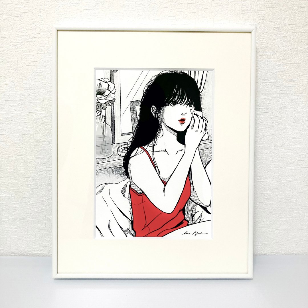 周日晚间日本女性插画女性绘画版画艺术微喷独一无二人物画 - 海报/装饰画/版画 - 纸 