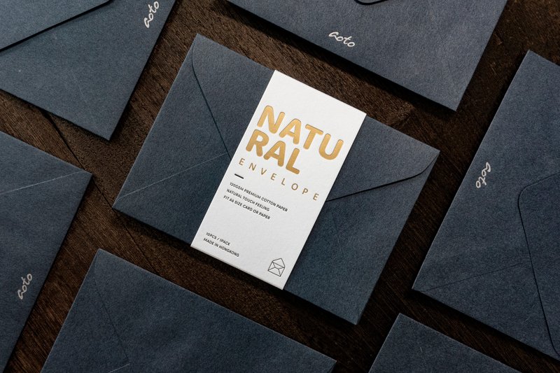 Natural 自然系列 / A6信封 / 藏蓝色 / 活版印刷 - 信封/信纸 - 纸 黑色