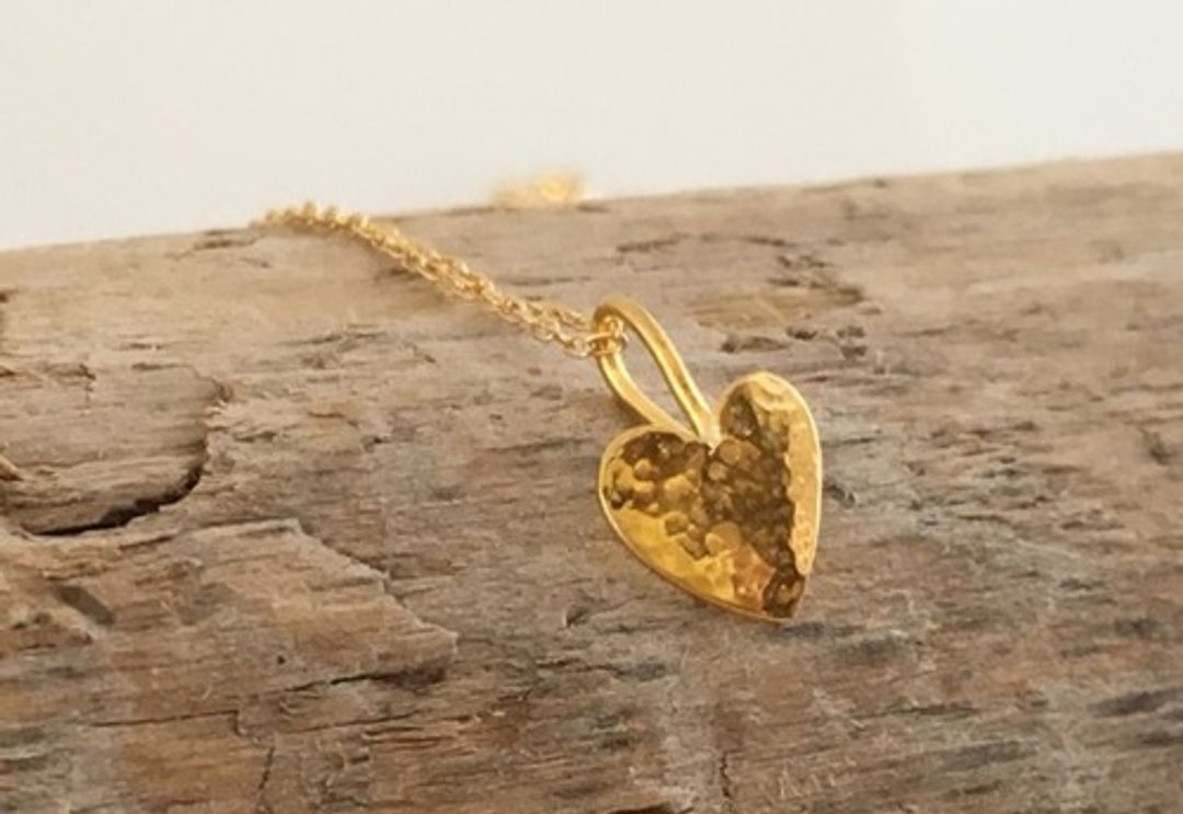 K24 Pure Gold Heart Heart Pure Gold Pendant Top - 项链 - 其他金属 