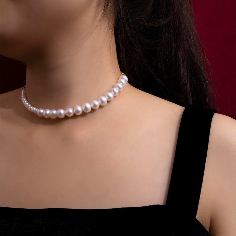 【两用首饰最佳礼物】缪思女神天然珍珠双层手链/颈链/项链 - 手链/手环 - 珍珠 金色