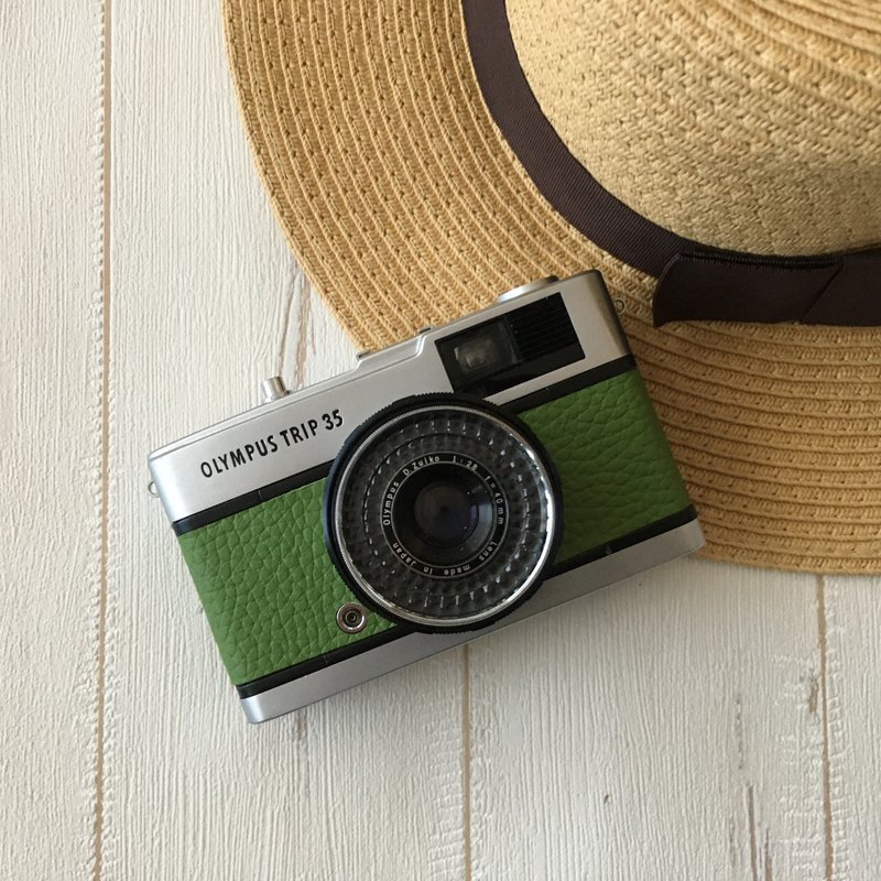 奥林巴斯TRIP 35胶片相机　带素绿色真皮 - 相机 - 其他金属 绿色