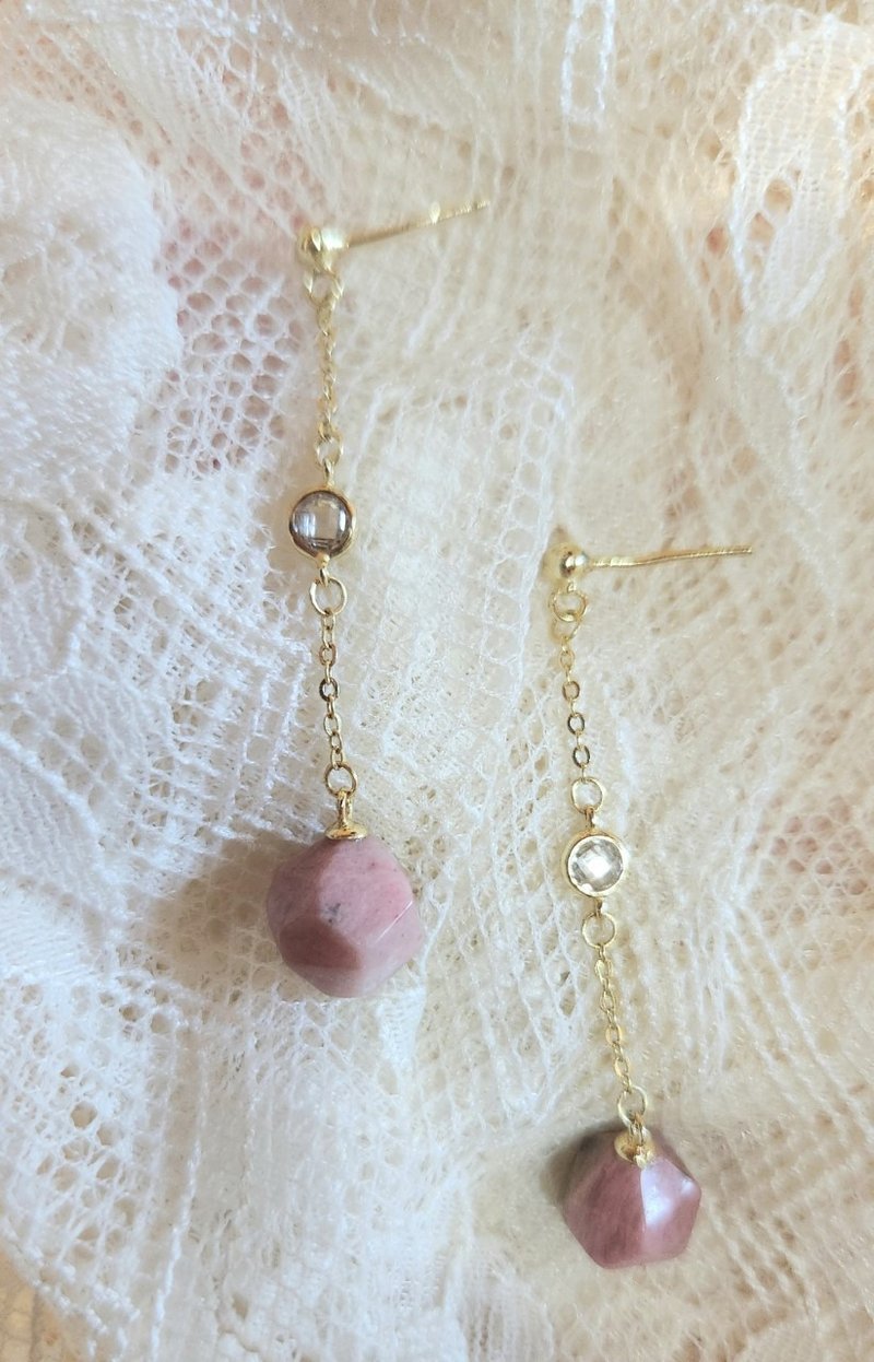 【圣诞礼盒】【满额优惠】粉澳宝S925纯银电金耳环 - 耳环/耳夹 - 其他材质 粉红色