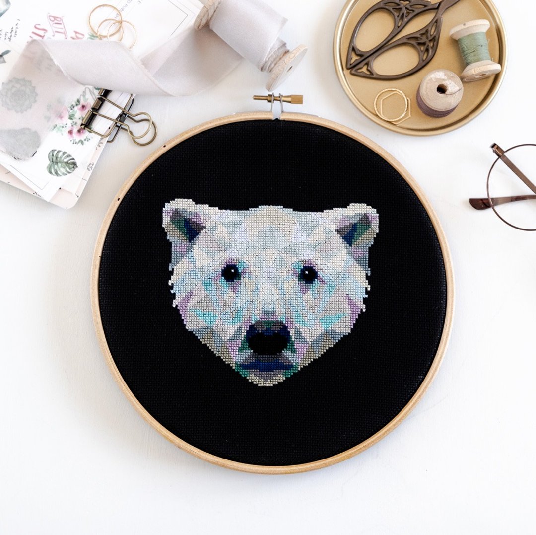 Polar Bear Cross Stitch PDF Pattern 十字繡 - 编织/刺绣/羊毛毡/裁缝 - 其他材质 