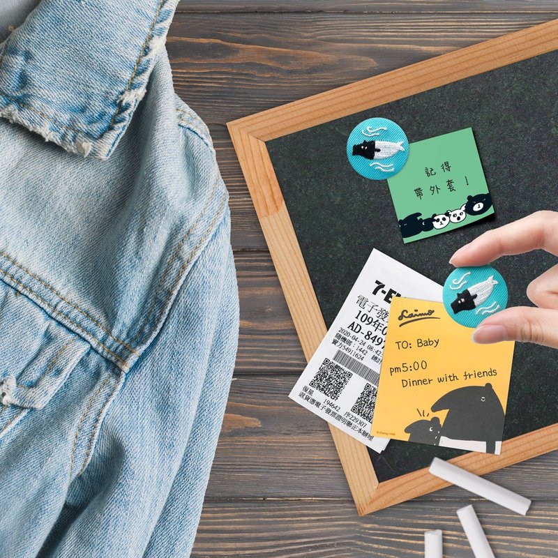 JzFun / LAIMO 刺绣马口铁磁铁(来摸鱼) - 冰箱贴/磁贴 - 绣线 多色