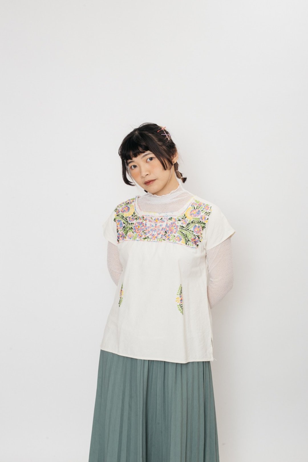 墨西哥刺绣上衣.Mexican Blouse【初恋贩卖所】Vintage.A1089 - 女装上衣 - 棉 