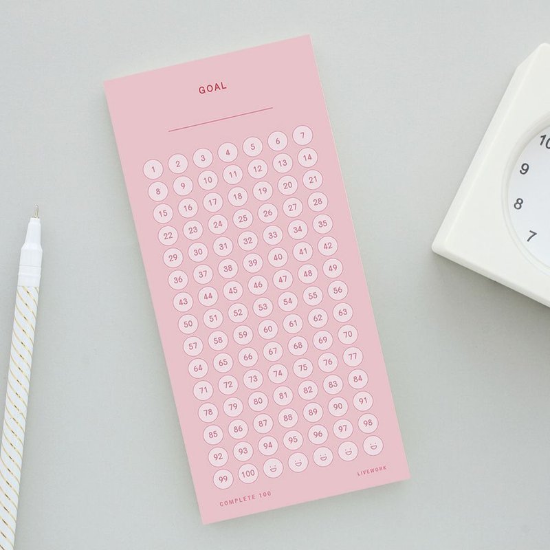 livework-冰淇淋便条本-倒数100计划-粉,LWK39938 - 便条纸/标签贴 - 纸 粉红色