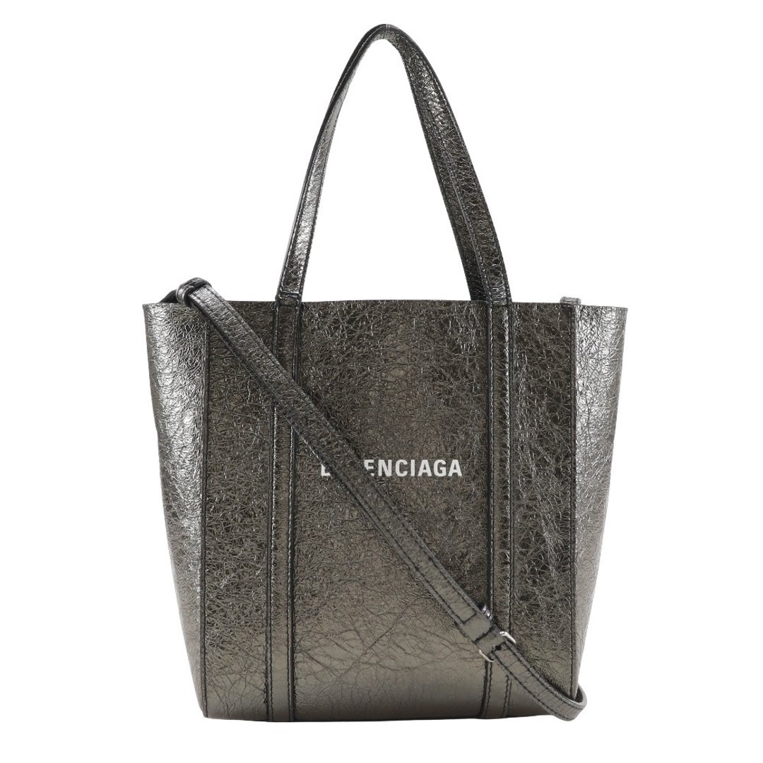 【日本直送】BALENCIAGA (巴黎世家) Everyday Tote XXS 手提包 2WAY 肩背包 551815 皮革 金属色 女用【二手】 - 手提包/手提袋 - 真皮 银色