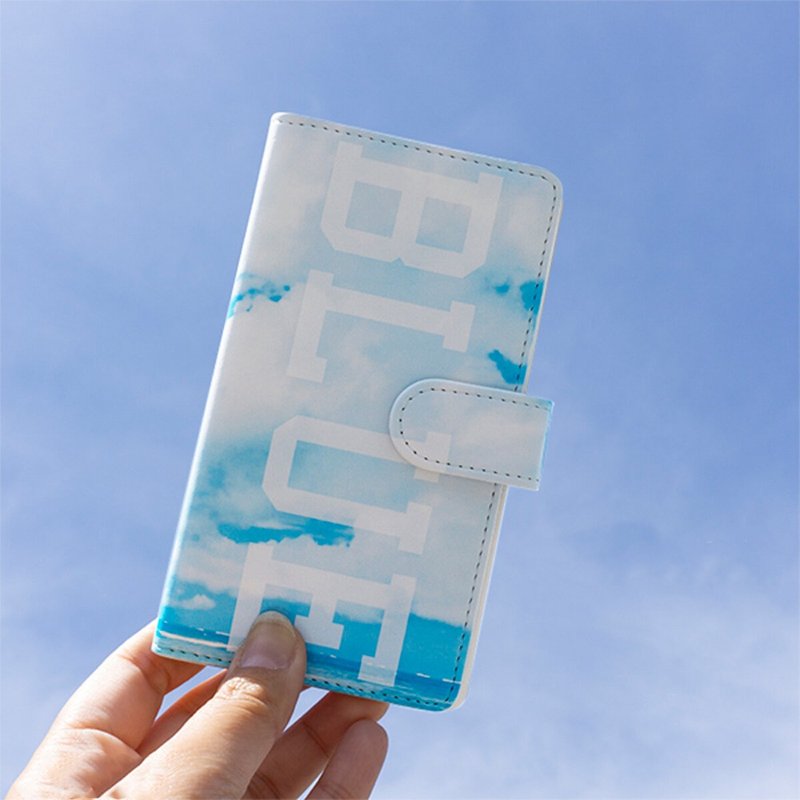 支持全机型 手帐型手机壳【Great SKY】蓝天 天空 初夏 云朵 蓝色 晴空 IE10U - 手机壳/手机套 - 真皮 蓝色