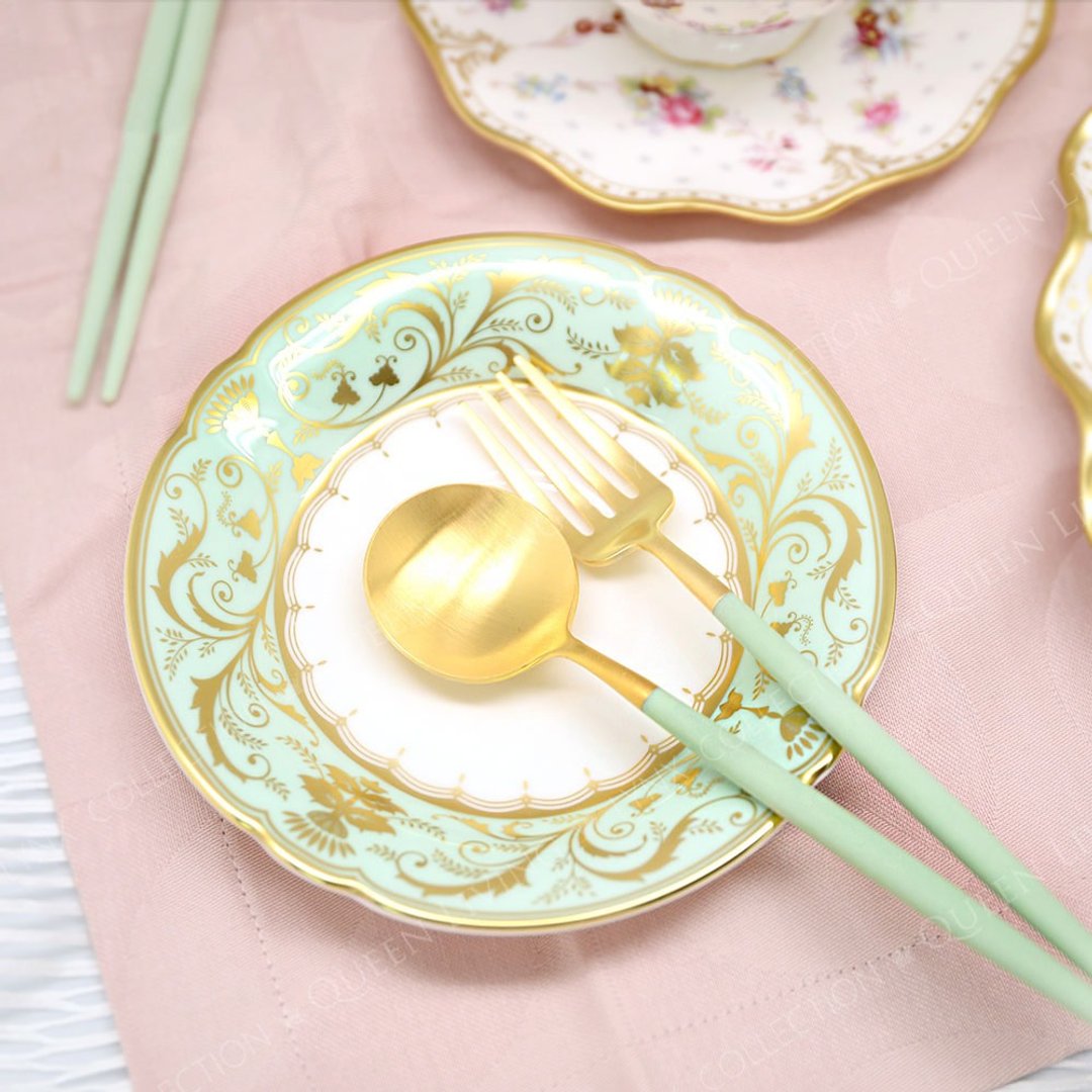 葡萄牙 Cutipol  GOA  青玉金 点心叉匙组 - 餐刀/叉/匙组合 - 不锈钢 绿色