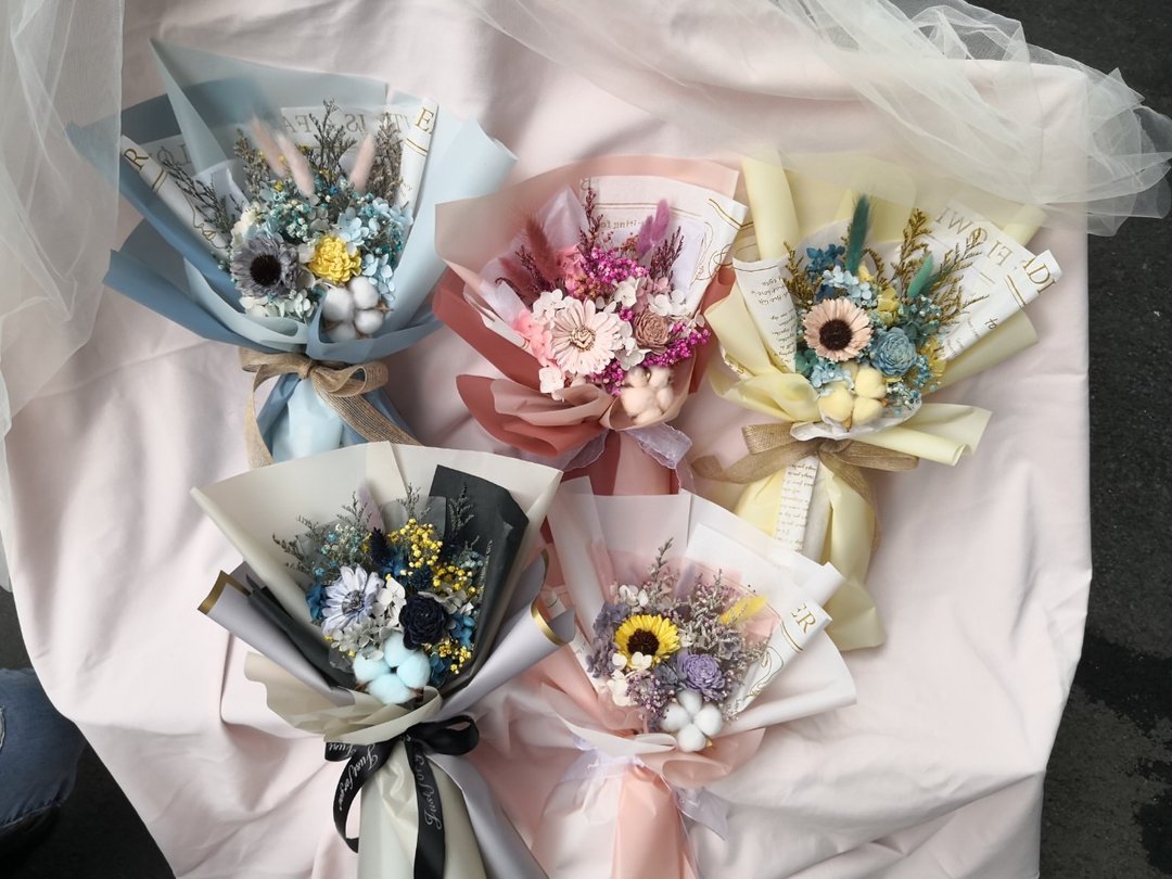 多色 毕业花束 自然感 春日文青风 小森林系 永生花束 干燥花 扩 - 干燥花/捧花 - 植物．花 多色