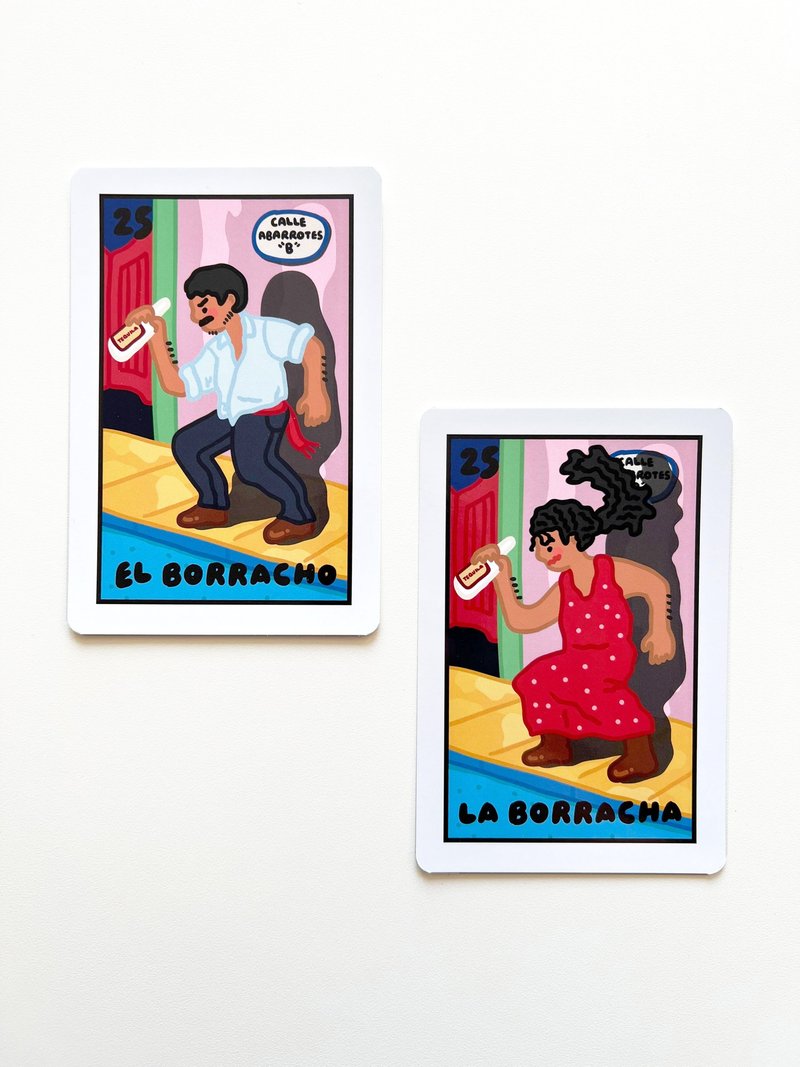 Borracho/Borracha 明信片 - 卡片/明信片 - 纸 多色