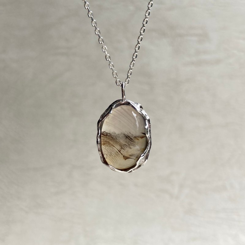 dendritic agate silver necklace (One-of-a-kind) - 项链 - 银 
