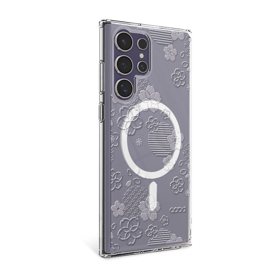 Samsung S26/S25/S24/S23 浮雕感轻薄军规防摔磁吸手机壳 - 昭和樱 - 手机壳/手机套 - 其他材质 多色