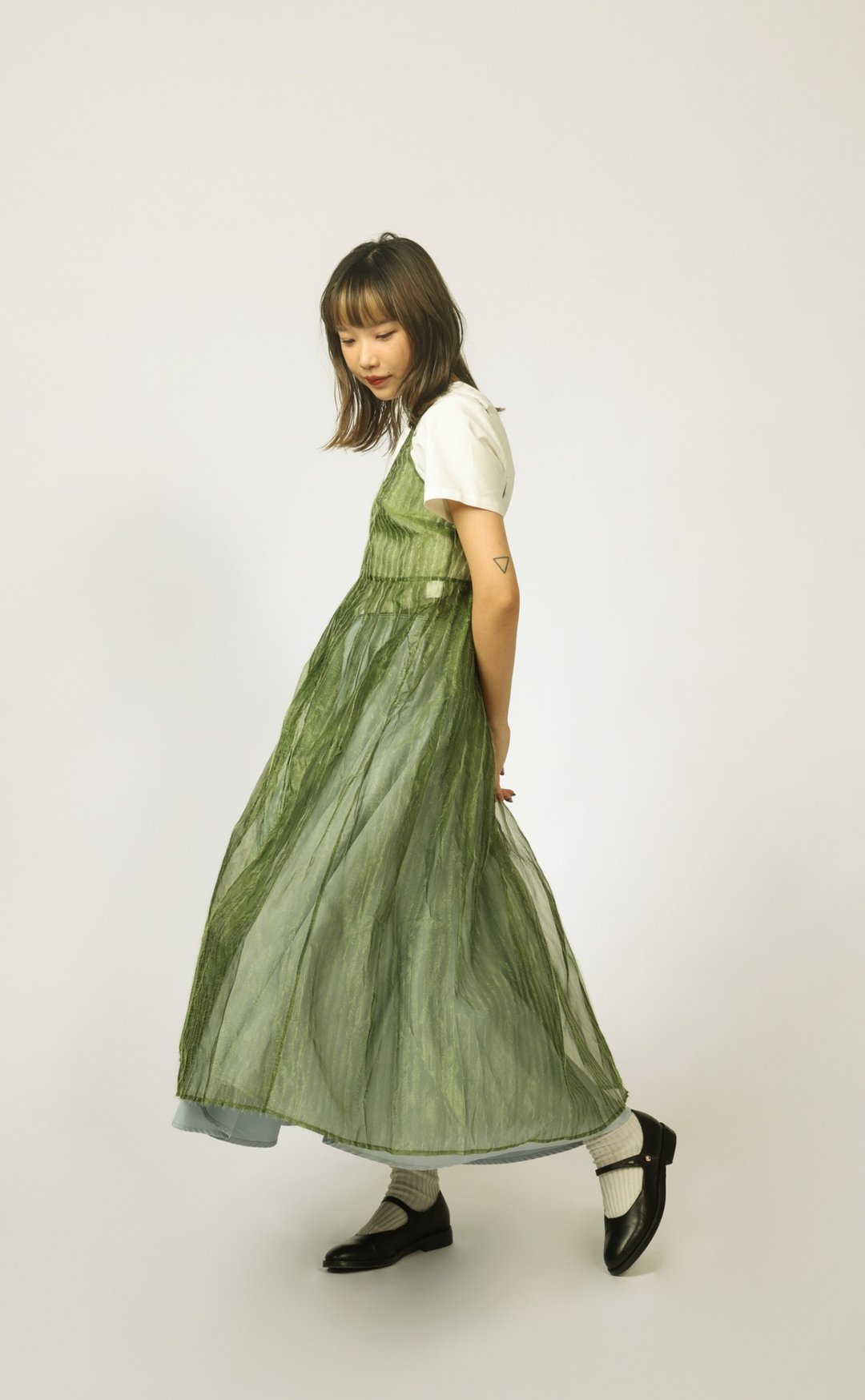 透透吊带背心裙 Camisole Dress - 洋装/连衣裙 - 棉．麻 绿色