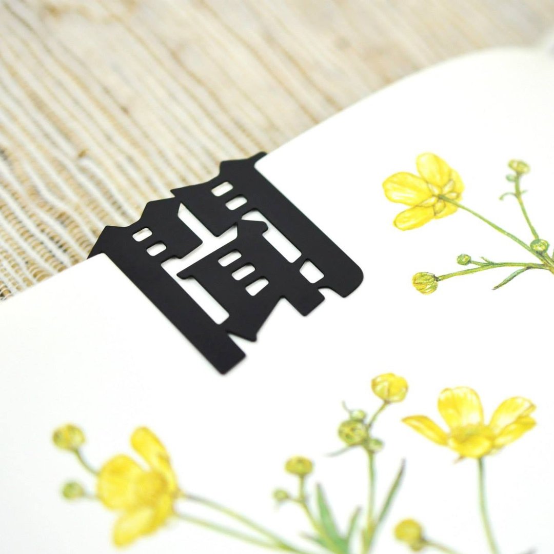 圣诞节礼物【隐农精品】汉字书签-闻 | 蚀刻不锈钢书签 - 全七款 - 书签 - 不锈钢 黑色