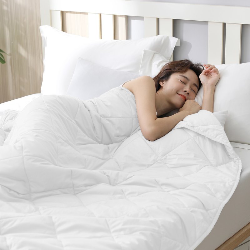 【Tumaz月熊】助眠重力被 配重款 | 单边减压 易翻身侧睡适用 - 被子/毛毯 - 棉．麻 白色